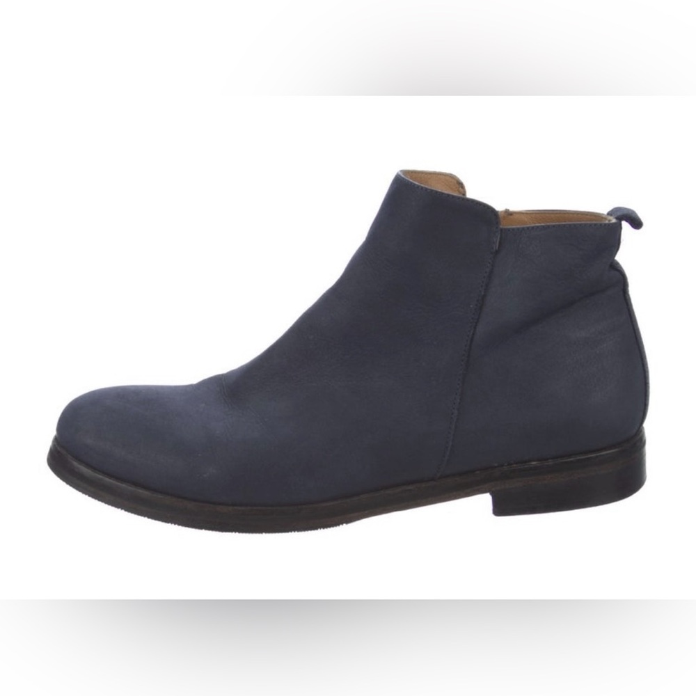 gidigio Italian-Made Leather Chelsea Ankle Boots Navy 9